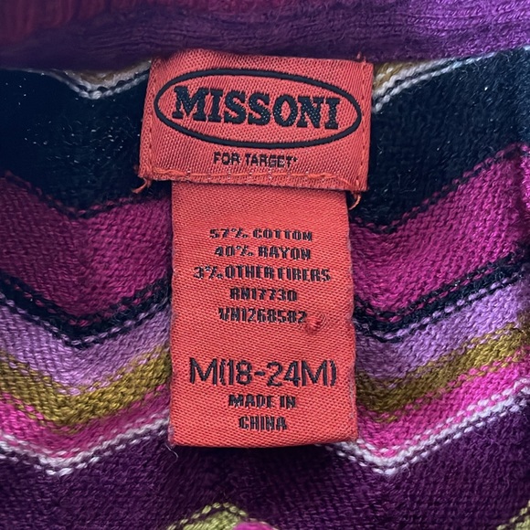 Missoni for Target Purple Zig Zag Knit Sweater cardigan 18-24 months - Picture 2 of 3